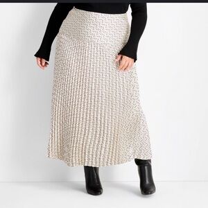 Future Collective Drop Waist Pleated Ankle Skirt